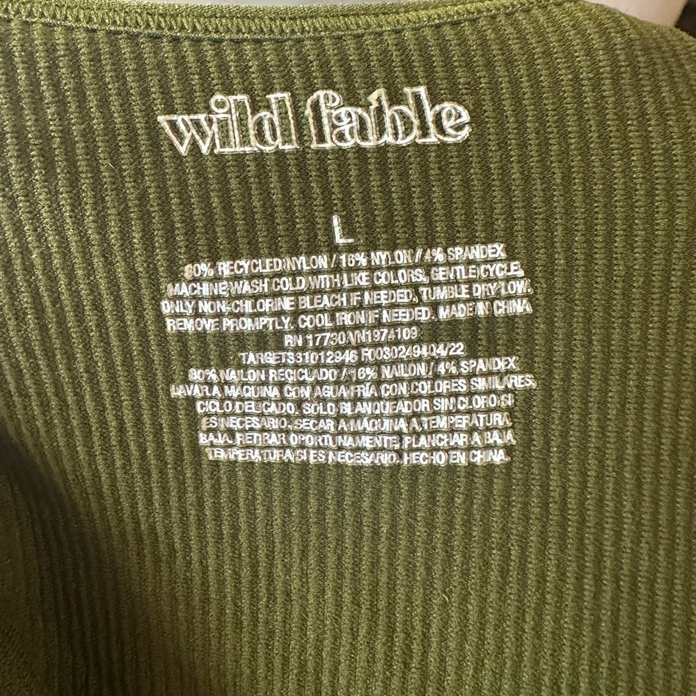Wild Fable Dark Green Ribbed Twist Front Crop Top - Picture 7 of 7